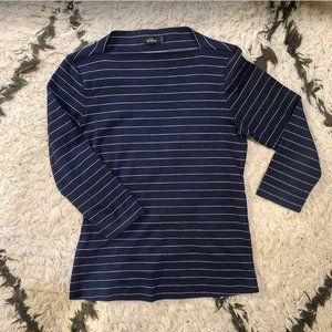 kate spade Saturday Slip Neck Navy Striped Top SZ S